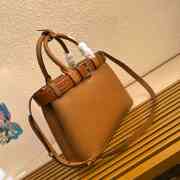 Uubags Prada Buckle small handbag croc-embossed leather trim with belt in caramel 32x23x11cm - 3