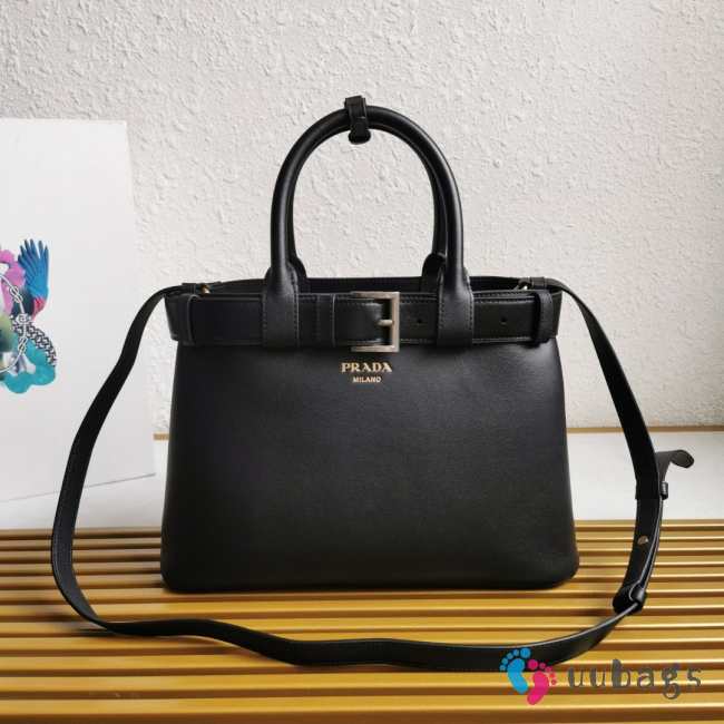 Uubags Prada Buckle small leather handbag with belt in black 32x23x11cm - 1