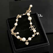 Uubags Chanel Gold-Tone Metal & Glass Pearls Charm Bracelet - 1