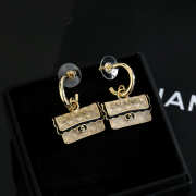 Uubags Chanel Gold-Tone Metal & Pearlized Resin Bag Charm Earrings - 6