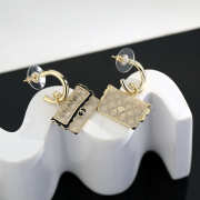 Uubags Chanel Gold-Tone Metal & Pearlized Resin Bag Charm Earrings - 4