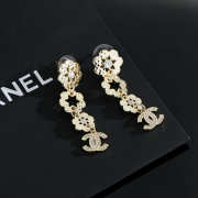 Uubags Chanel Camelia & Strass CC Dangling Earrings in Gold-Tone Metal and Crystals - 6
