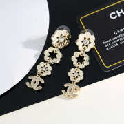 Uubags Chanel Camelia & Strass CC Dangling Earrings in Gold-Tone Metal and Crystals - 5