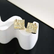 Uubags Chanel Gold-Tone Metal Ribbed Square CC Earrings - 5