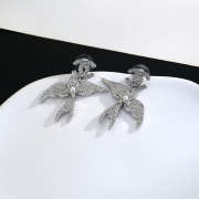 Uubags Chanel Silver-Tone Metal Bird & Star CC Dangling Earrings with Crystals and Pearls - 4
