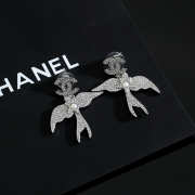 Uubags Chanel Silver-Tone Metal Bird & Star CC Dangling Earrings with Crystals and Pearls - 2