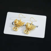 Uubags Dior Gold-Tone Metal Butterfly D Charm Earrings - 4