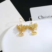 Uubags Dior Gold-Tone Metal Butterfly D Charm Earrings - 3