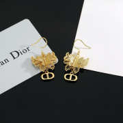 Uubags Dior Gold-Tone Metal Butterfly D Charm Earrings - 2