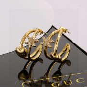 Uubags Celine Heart Hoop Earrings with Triomphe Logo - 1