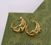 Uubags Celine Heart Hoop Earrings with Triomphe Logo - 5