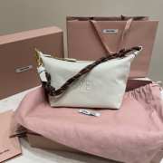 Uubags Miu Miu Gabardine Mini Bag In White 18.5x15x10cm - 1