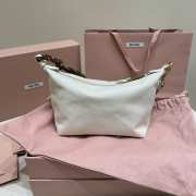 Uubags Miu Miu Gabardine Mini Bag In White 18.5x15x10cm - 6