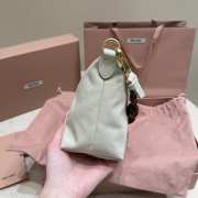 Uubags Miu Miu Gabardine Mini Bag In White 18.5x15x10cm - 4