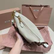 Uubags Miu Miu Gabardine Mini Bag In White 18.5x15x10cm - 3