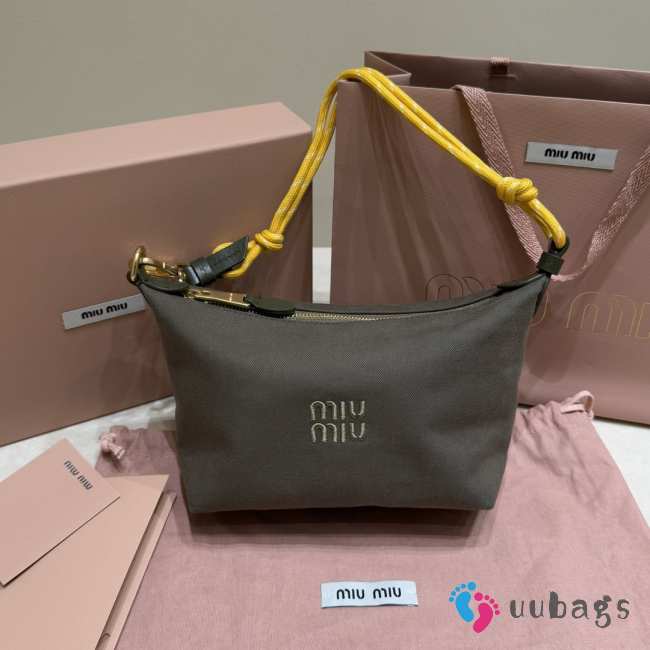 Uubags Miu Miu Gabardine Mini Bag In Grey 18.5x15x10cm - 1