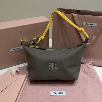 Uubags Miu Miu Gabardine Mini Bag In Grey 18.5x15x10cm