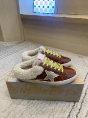 Uubags Golden Goose Ball Star Sabots in dark brown nappa with platinum star and shearling lining - 3