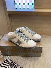 Uubags Golden Goose Ball Star Sabots in white nappa with platinum star and shearling lining - 6