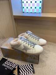 Uubags Golden Goose Ball Star Sabots in white nappa with platinum star and shearling lining - 3