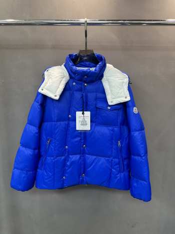 Uubags Moncler Blue Serfanto Short Hooded Down Jacket 