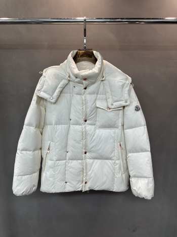 Uubags Moncler White Serfanto Short Hooded Down Jacket