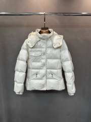 Uubags Moncler Women's Glareins Short Hooded Down Jacket In White - 1