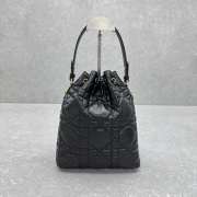 Uubags Dior Caro Nano Bucket Bag Black Macrocannage Lambskin 14x15x7cm - 5