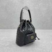 Uubags Dior Caro Nano Bucket Bag Black Macrocannage Lambskin 14x15x7cm - 2
