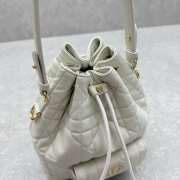 Uubags Dior Caro Nano Bucket Bag White Macrocannage Lambskin 14x15x7cm - 6