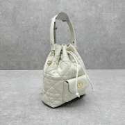 Uubags Dior Caro Nano Bucket Bag White Macrocannage Lambskin 14x15x7cm - 5