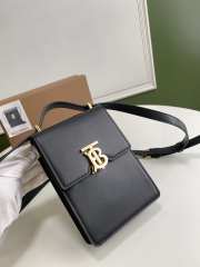 Uubags Burberry Mini TB Bag in Black Smooth Leather 13.5x4.5x19cm - 1