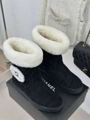 Uubags Chanel Shearling Suede Ankle Boots In Black - 4