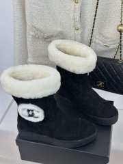 Uubags Chanel Shearling Suede Ankle Boots In Black - 3