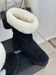 Uubags Chanel Shearling Suede Ankle Boots In Black - 2
