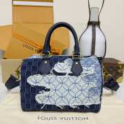Uubags Louis Vuitton M15276 Speedy Bandouliere Bag Denim Blue 25x15x15cm - 4