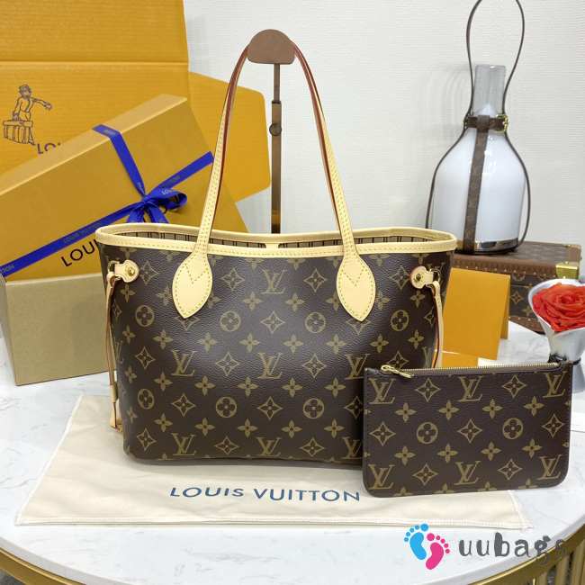 Uubags Louis Vuitton M46979 Neverfull PM Bag Beige Monogram Canvas 29x21x12cm - 1