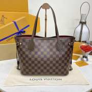 Uubags Louis Vuitton N40600 Neverfull PM Bag Brown Damier Ebene Canvas 29x21x12cm - 5