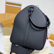 Uubags Louis Vuitton M26118 Keepall Bandoulière Bag Black Waxed Calfskin 50x29x23cm - 3