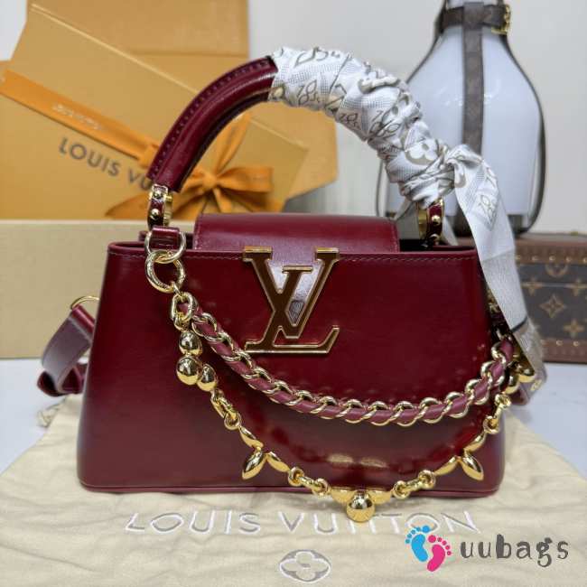 Uubags Louis Vuitton M25473 Capucines East-West Mini Bag Grenadine Red 22x12x8cm - 1