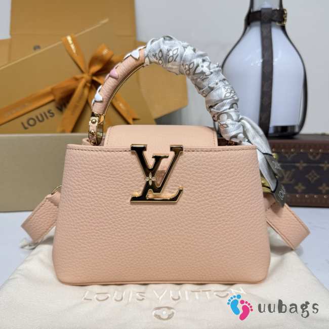 Uubags Louis Vuitton M14382 Capucines BB Bag In Sand Taurillon Cowhide 27x17.3x9cm - 1