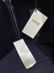 Uubags Dior preppy cardigan couture blue and beige jersey felt with lily-of-the-valley embroidery - 3