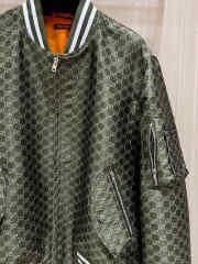 Uubags Gucci Men's GG Nylon Bomber Jacket In Green - 3