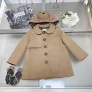 Uubags Fendi Beige Hooded Coat For Baby Girl - 1