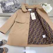 Uubags Fendi Beige Hooded Coat For Baby Girl - 2