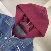 Uubags Kid's Patched Denim Jacket in Blue Denim/ Burgundy - 5