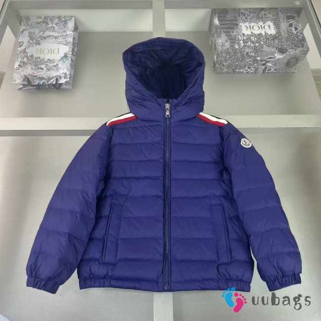Uubags Moncler Maya Blue Hooded Down Jacket For Kids - 1