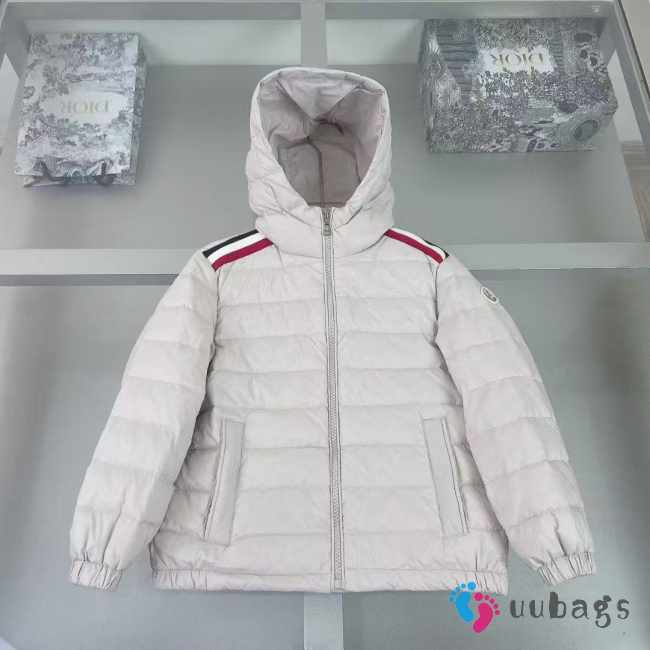 Uubags Moncler Maya White Hooded Down Jacket For Kids - 1