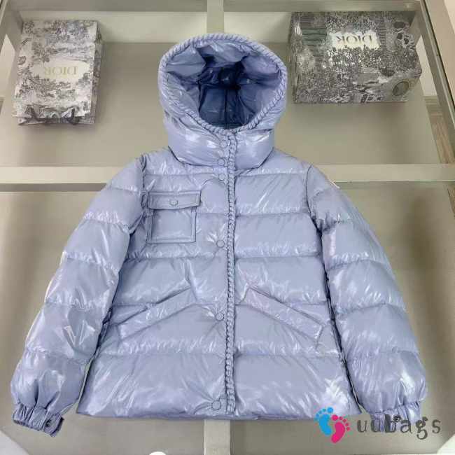 Uubags Moncler Ecrins Hooded Down Jacket In Light Blue For Kids - 1