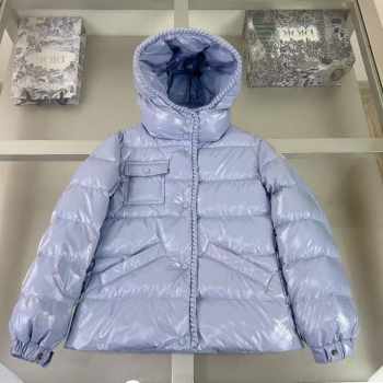 Uubags Moncler Ecrins Hooded Down Jacket In Light Blue For Kids